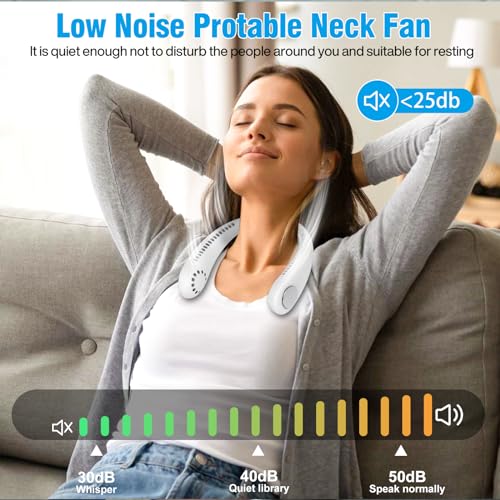 Auokai - 360° Cooling Neck Fan with 2600 mAh Battery, 3 Speed, Portable Design