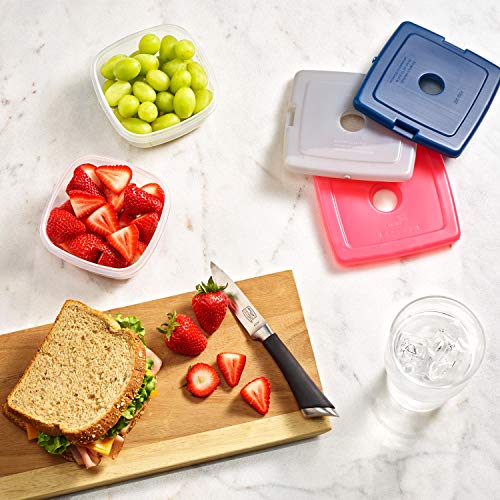 Cool Coolers by Fit & Fresh 4 Pack Slim Ice Packs, Quick Freeze Space Saving Reusable Ice Packs for Lunch Boxes or Coolers, Multi Colored|B07LC4VGKR