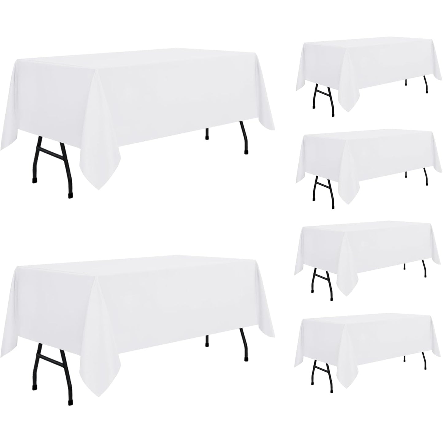 sancua Rectangle Tablecloth - 60 x 84 Inch - Stain and Wrinkle Resistant Washable Polyester Table Cloth, Decorative Fabric Table Cover for Dining Table, Buffet Parties and Camping, Black - Medaid International
