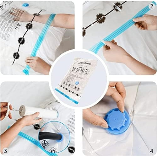 Vacuum Compression Storage Bags with Hand Pump - Large, 5-Pack - Medaid International