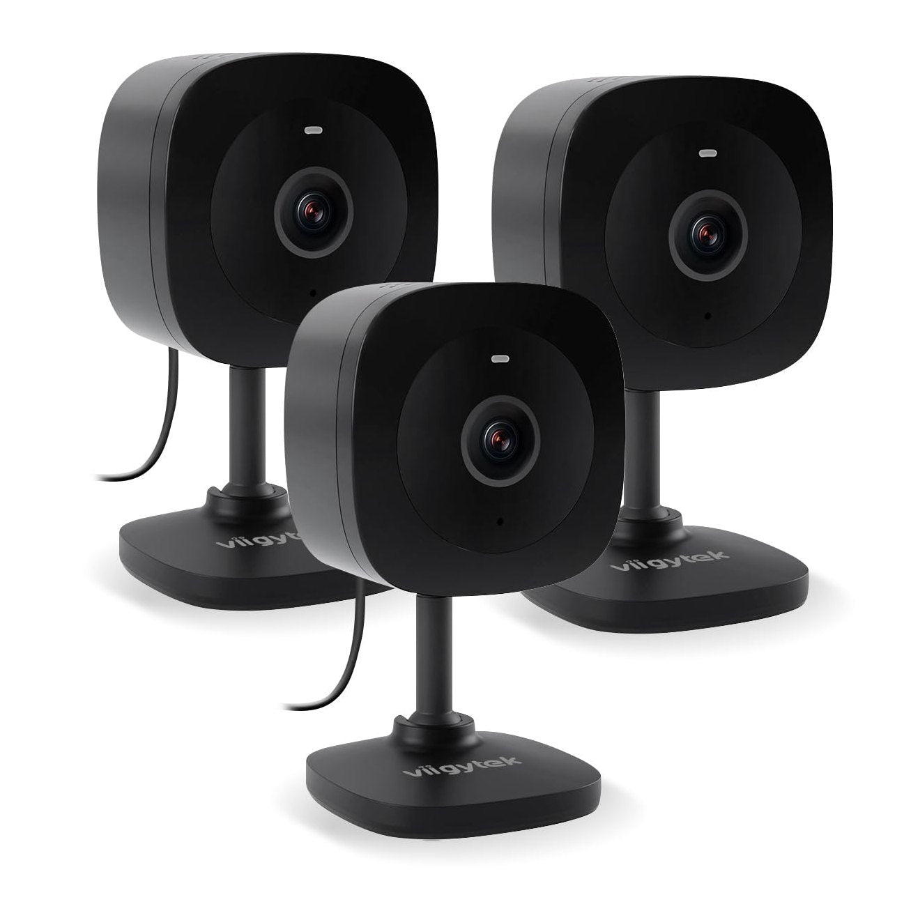 Viigytek Security Camera 2K Home Indoor Pet Baby Security Camera with Night Vision, 2-Way Audio, Wired, Motion Detection, App Control (Black-3Pack) - Medaid International