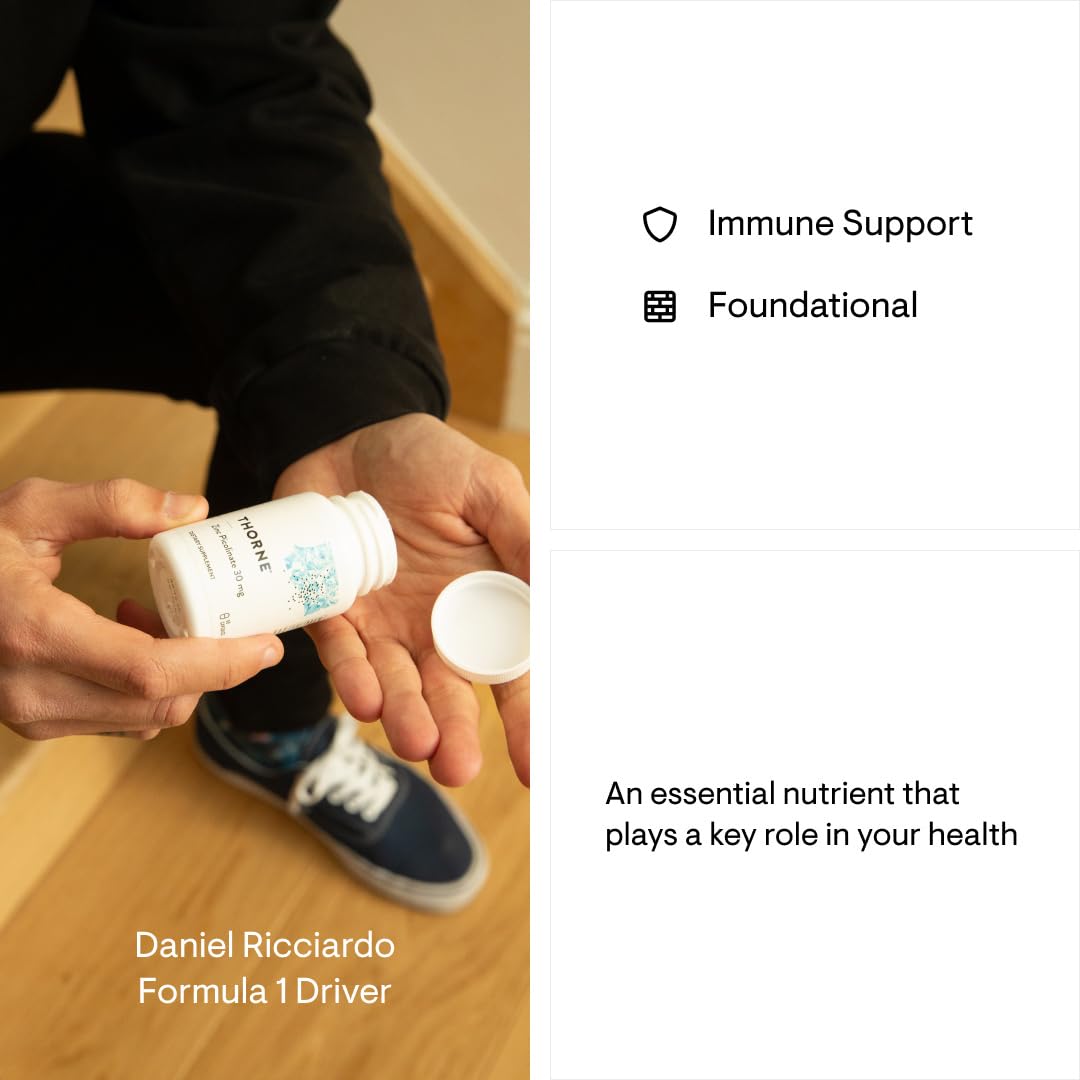 THORNE - Zinc Picolinate 30 mg - Well-Absorbed Zinc Supplement for Growth and Immune Function* - 60 Capsules - Medaid International