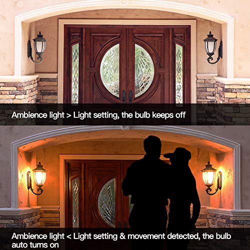 Elrigs - LED Motion Sensor Light Bulb, E26 Base, 7W (60W Equivalent), Warm White