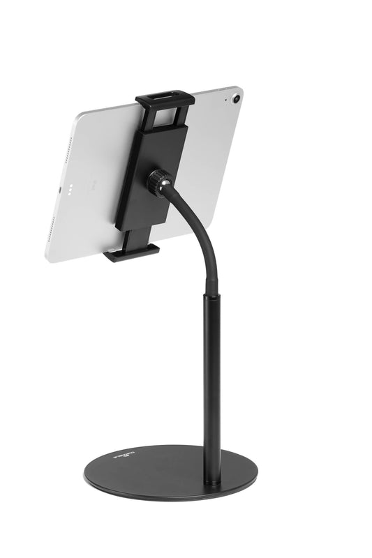 Durable Twist Tablet & Smartphone Floor Stand, Gooseneck 360 Degrees Swivel Mount & Adjustable Height - Black Tablet and Smartphone Holder - Compatible with iPhone, iPad, Android Devices, and More. - Medaid International