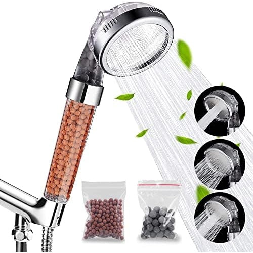 Filtered Hand Held Shower Head Ionic Head Help Reduces hair loss Rainfall Spa Water Saving, Purifies Water, Remove Chlorine (Transparent) ููุชุฑ ุฏุด ู
ููุฑ ููู
ูุงู ูููู ุงูู
ูุงู ููุฒูู ุงููููุฑ - Medaid International