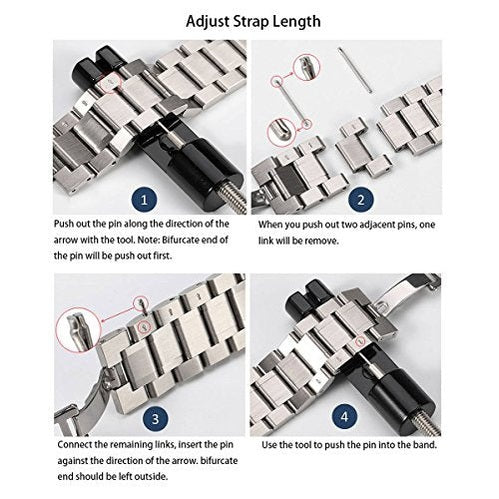 Berfine - Quick Release Stainless Steel Watch Strap, 16mm to 24mm Sizes, Durable & Stylish