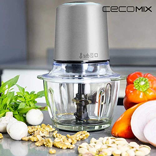 Cecotec - Electric Chopper TitanGlass 1000, 500W, 1L Capacity, Titanium Blades