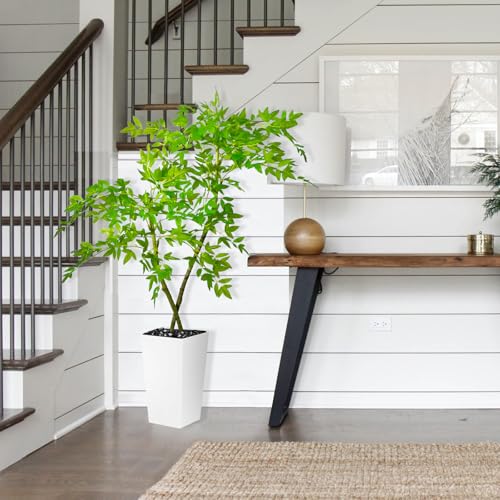 5ft Artificial Bamboo Tree, Fake Nandina Tree, Faux Nantian Bamboo Bonsai with White Planter, for Home Office Mall Exhibition Hall Living Room Garden Balcony Entryway Dining Room - Medaid International