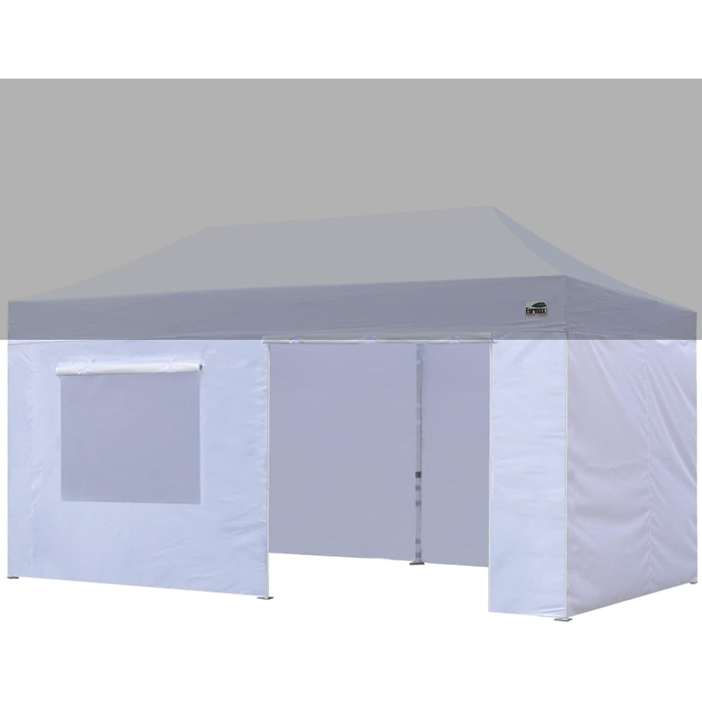 Eurmax USA Full Zippered Walls for 10 x 20 Easy Pop Up Canopy Tent,Enclosure Sidewall Kit with Roller Up Mesh Window and Door 4 Walls ONLY,NOT Including Frame and Top(White) - Medaid International