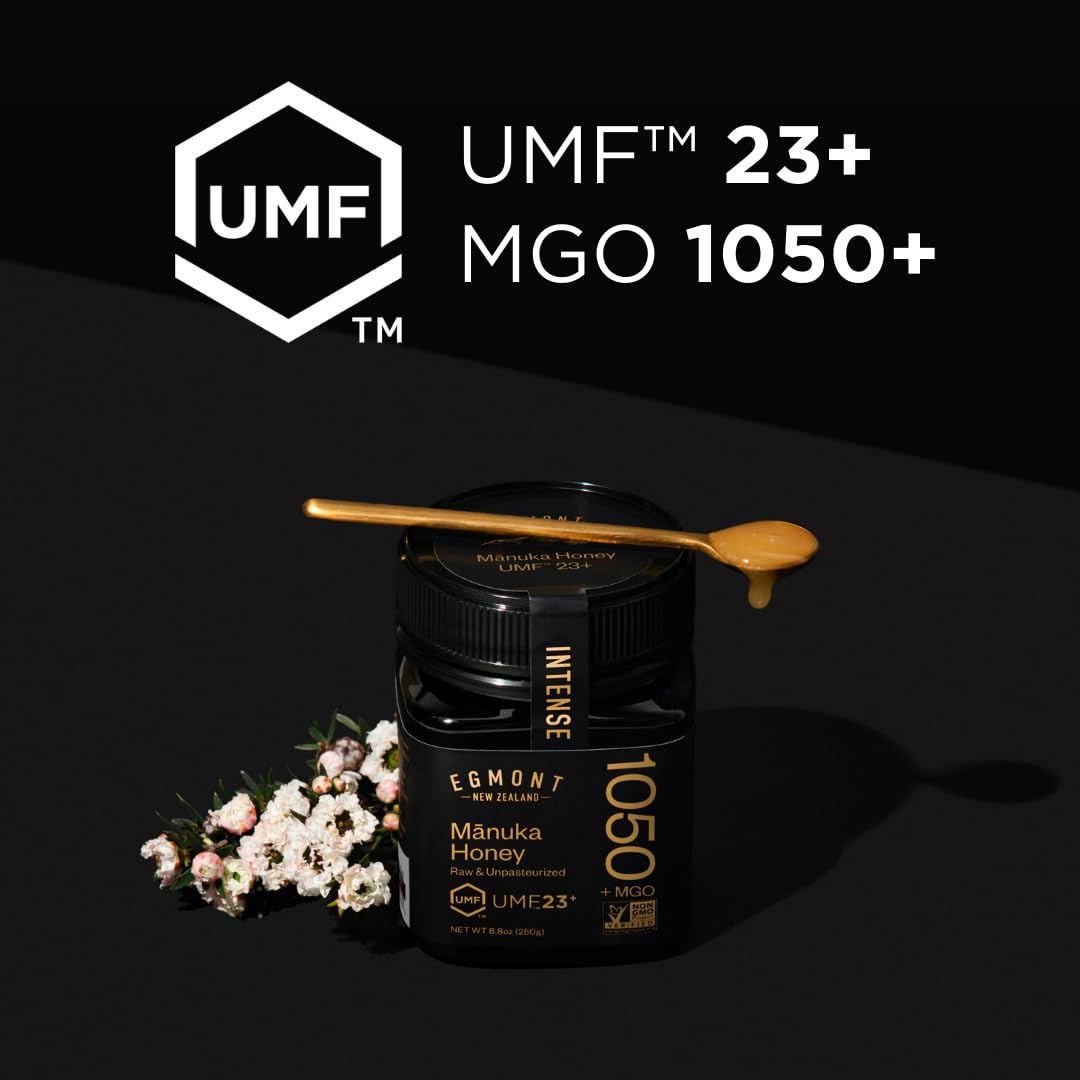 Egmont Honey Manuka UMF 23+ 8.8oz (250g) NON-GMO, Kosher, Recycled plastic jar, Traceable 100% Pure Authentic New Zealand Honey, UMF & MGO Certified - Medaid International