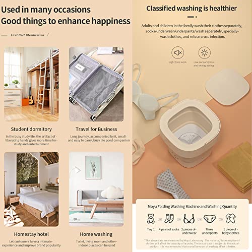 Aditam - Portable Folding Washing Machine with Automatic Heating, Mini Size, Purple