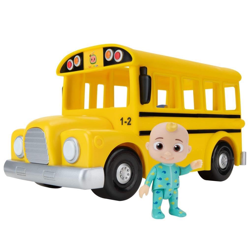 CoComelon Official Musical Yellow School Bus, Plays Clips from ‘Wheels on The Bus,’ Featuring Removable JJ Figure – Character Toys for Babies, Toddlers, and Kids - Medaid International