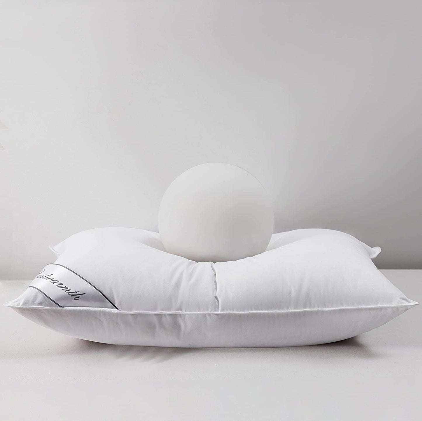 Eastwarmth Goose Down Feather Hotel Collection Bed Pillow for Sleeping,100% Cotton Cover,Medium Firm,Soft Support Standard Size(20X26IN) 1 Pack - Medaid International