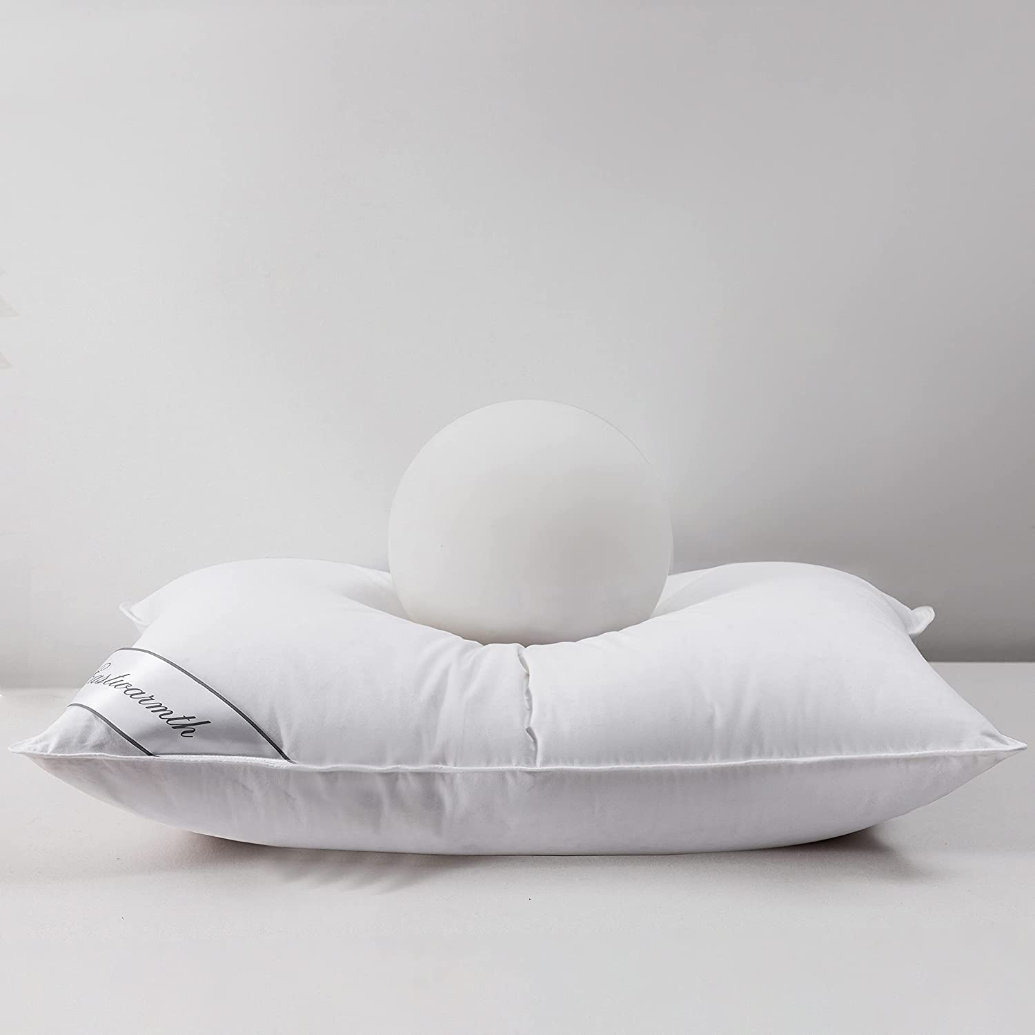 Eastwarmth Goose Down Feather Hotel Collection Bed Pillow for Sleeping,100% Cotton Cover,Medium Firm,Soft Support Standard Size(20X26IN) 1 Pack - Medaid International