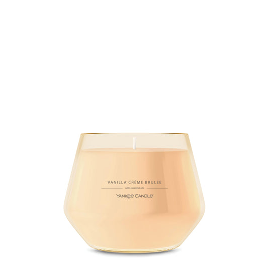 Yankee Candle Studio Scented Candle with up to 50 Hour Burn Time, Premium Plant Wax Blend for Consistent Burn, 10 oz Jar Candle with Room Filling Fragrance, Vanilla Crème Brûlée - Medaid International