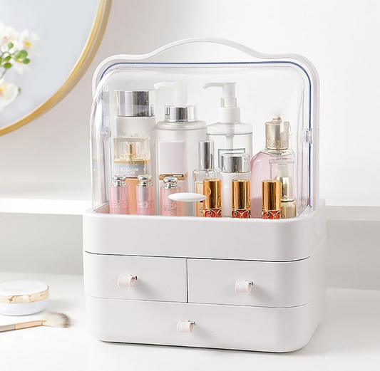 Dustproof Makeup Organizer with 3 Drawers – Waterproof Cosmetic Storage Box - Medaid International
