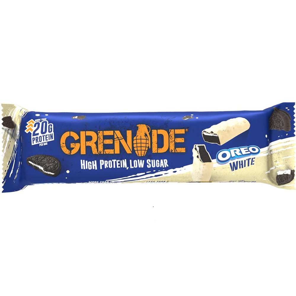 Grenade High Protein, Low Sugar Bar, 12 x 60g - Oreo White - Medaid International