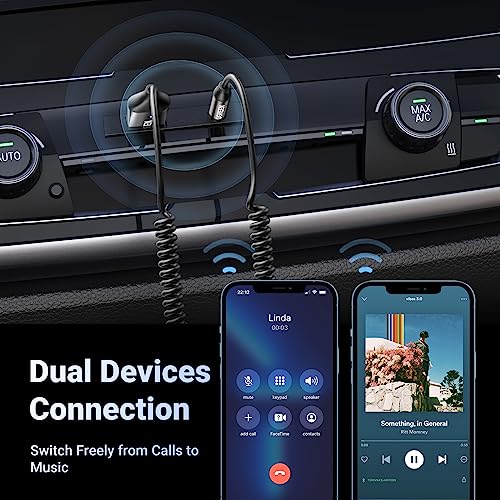 Ugreen - Bluetooth 5.3 Aux Adapter with Built-in Microphone for Hands-Free Calls