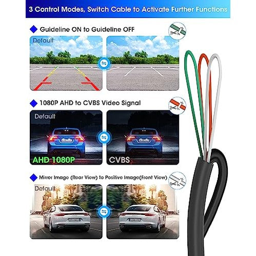 Jansite - AHD 1080P Rear View Camera, 170° Wide Angle, Night Vision, IP69 Waterproof