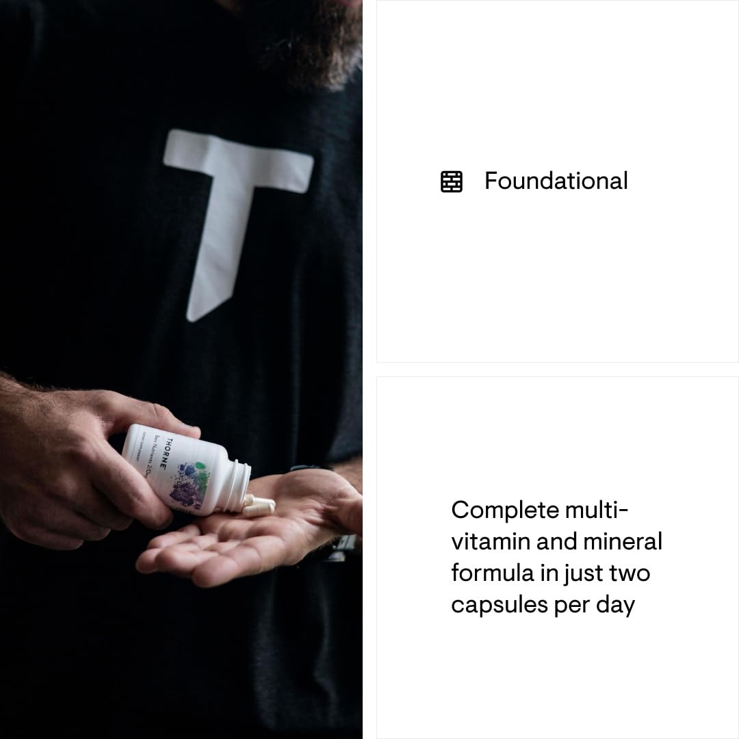 THORNE - Basic Nutrients 2/Day - Comprehensive Daily Multivitamin with Optimal Bioavailability - Vitamin & Mineral Formula - Gluten, Dairy & Soy-Free - 60 Capsules - 30 Servings - Medaid International