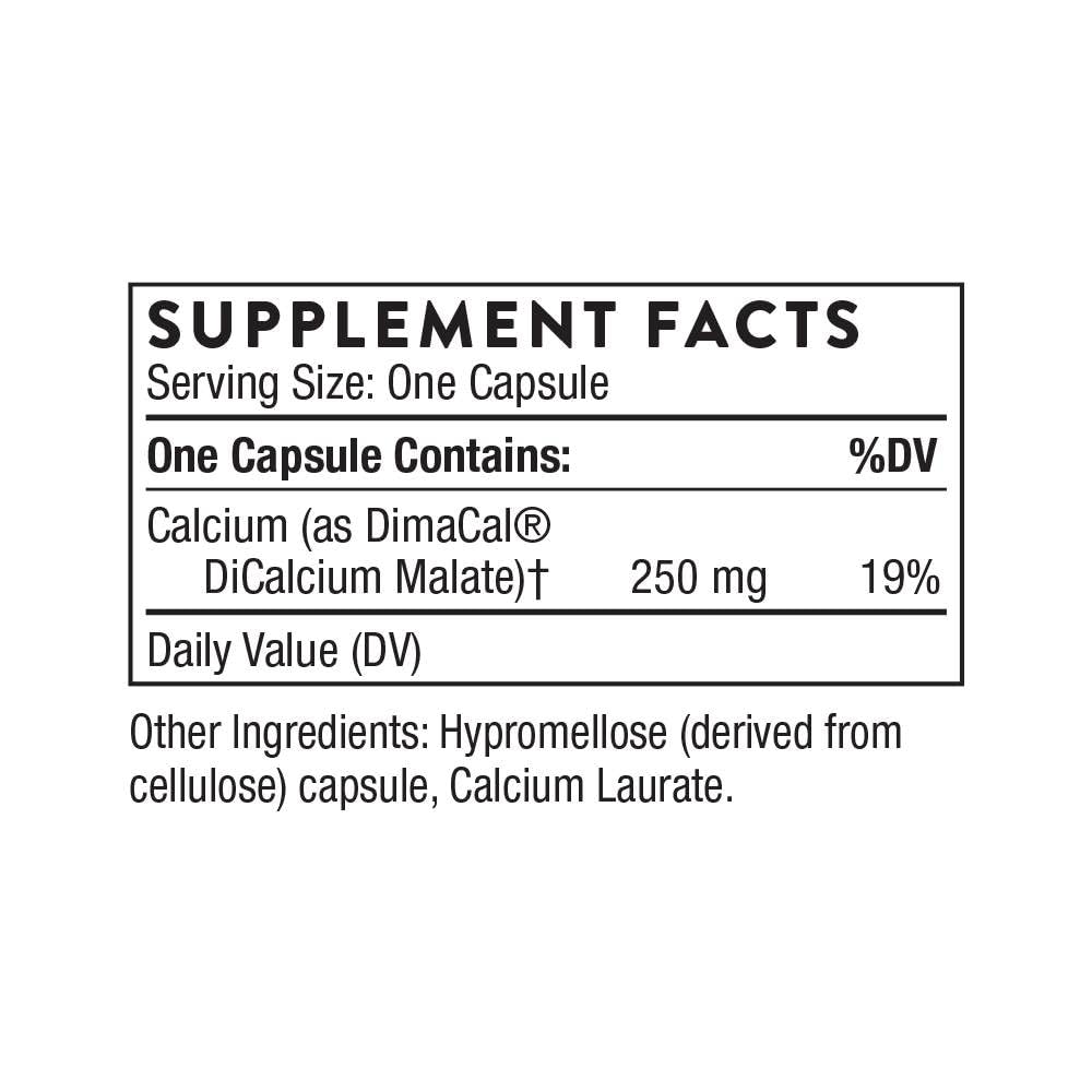 THORNE - Calcium - (Formerly DiCalcium Malate) - Chelated Calcium for Enhanced Absorption with DimaCal for Bone Density Support* - 120 Capsules - Medaid International