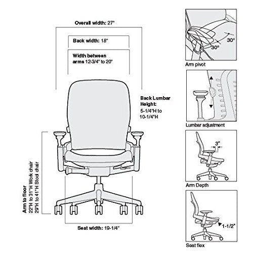 Steelcase Leap Office Chair, Black Frame and Buzz2 Navy Fabric - Medaid International