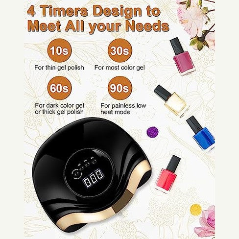 Aokyom - 168W UV Nail Lamp with 36 LEDs, 4 Timers & Large LCD Screen