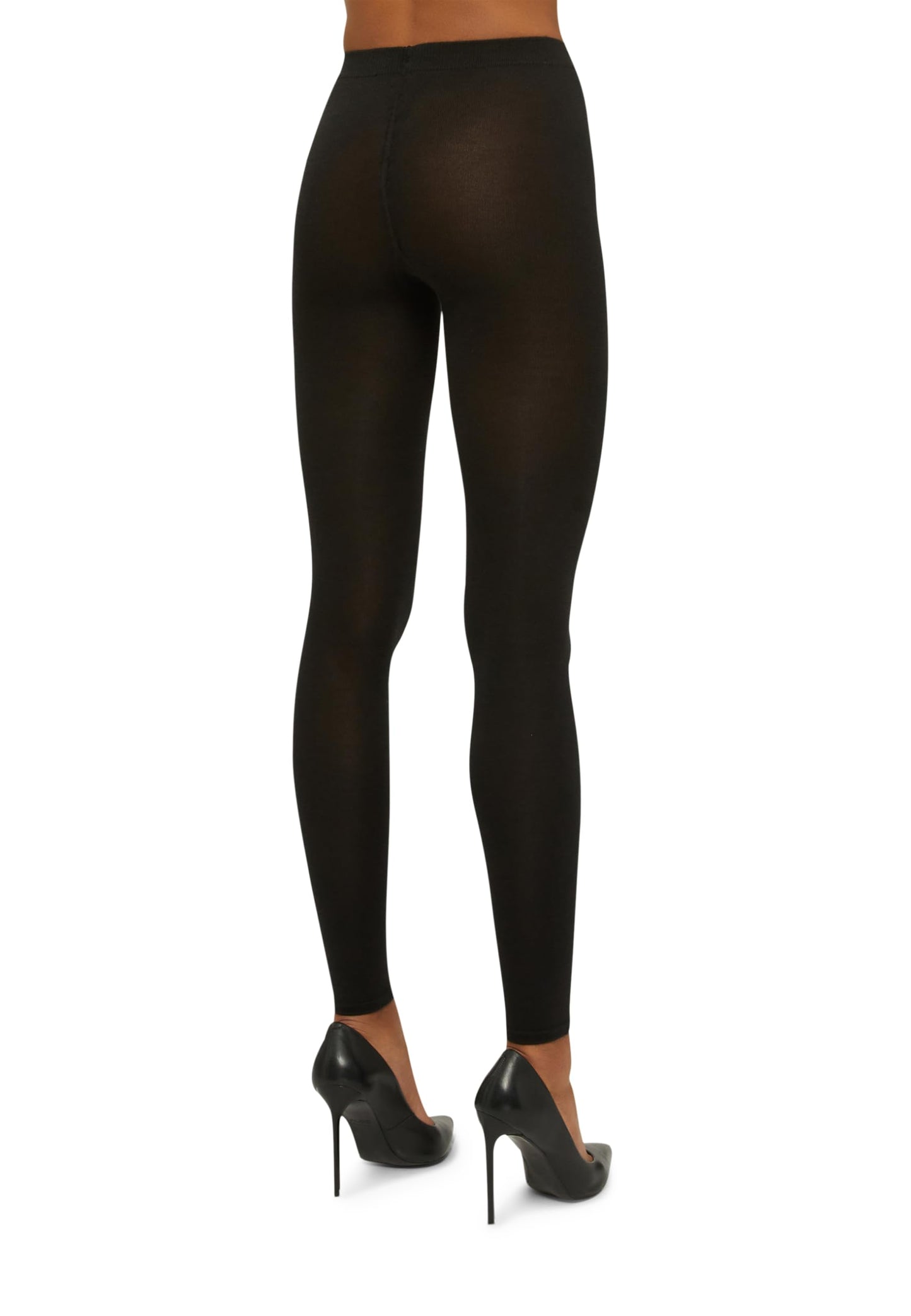 Wolford Cashmere Silk Tights Leggings for Women 250 Denier Opaque Matte Fair Silk Footless Comfortable Knitted-in Waistband - Medaid International