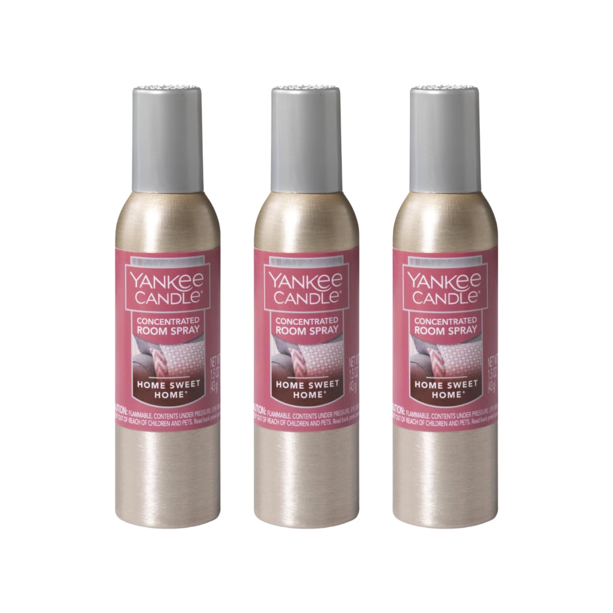 Yankee Candle Concentrated Air Freshener Room Spray, Odor Eliminator for Home, Bathroom, Home Sweet Home, 1.5 Oz (Pack of 3) - Medaid International