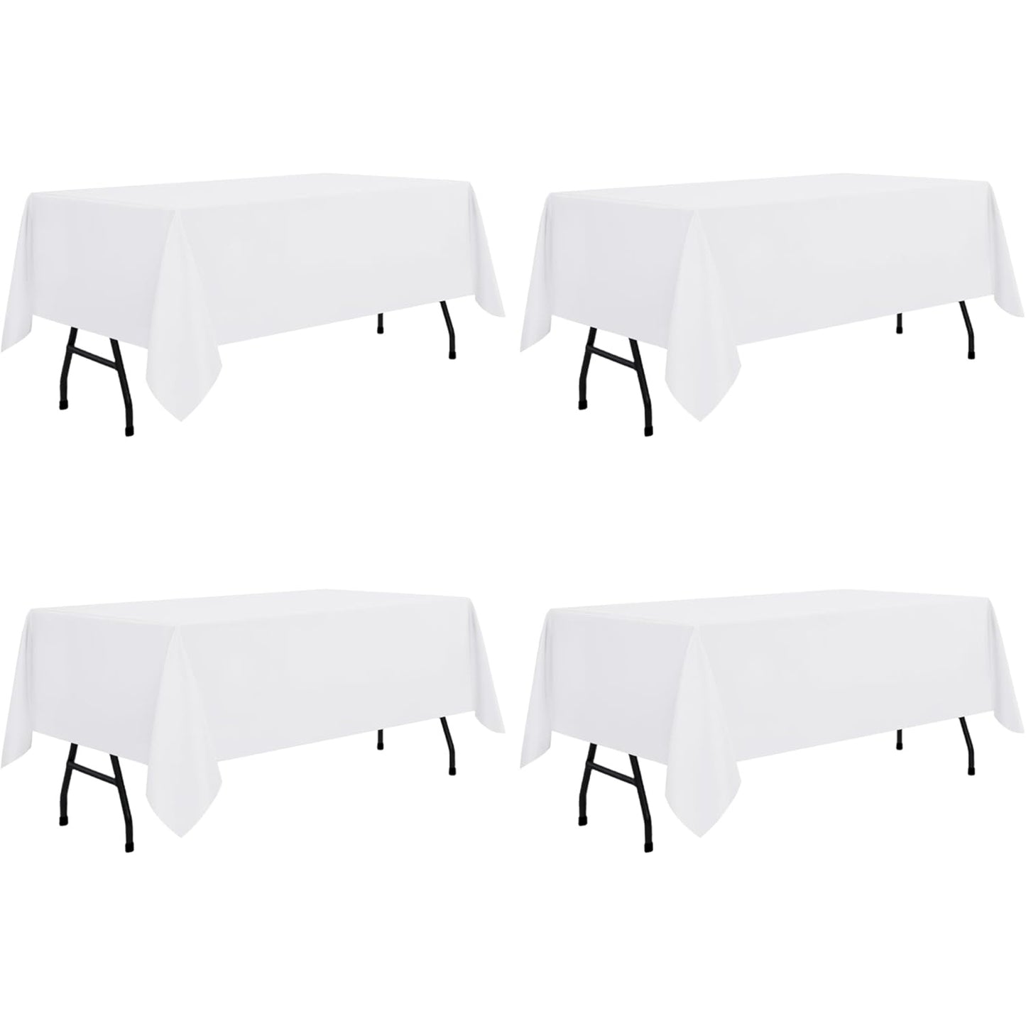 sancua Rectangle Tablecloth - 60 x 84 Inch - Stain and Wrinkle Resistant Washable Polyester Table Cloth, Decorative Fabric Table Cover for Dining Table, Buffet Parties and Camping, Black - Medaid International