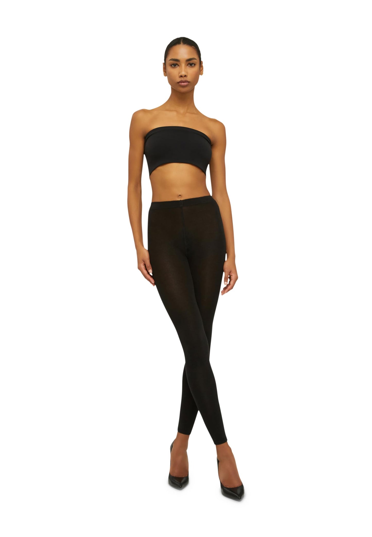 Wolford Cashmere Silk Tights Leggings for Women 250 Denier Opaque Matte Fair Silk Footless Comfortable Knitted-in Waistband - Medaid International
