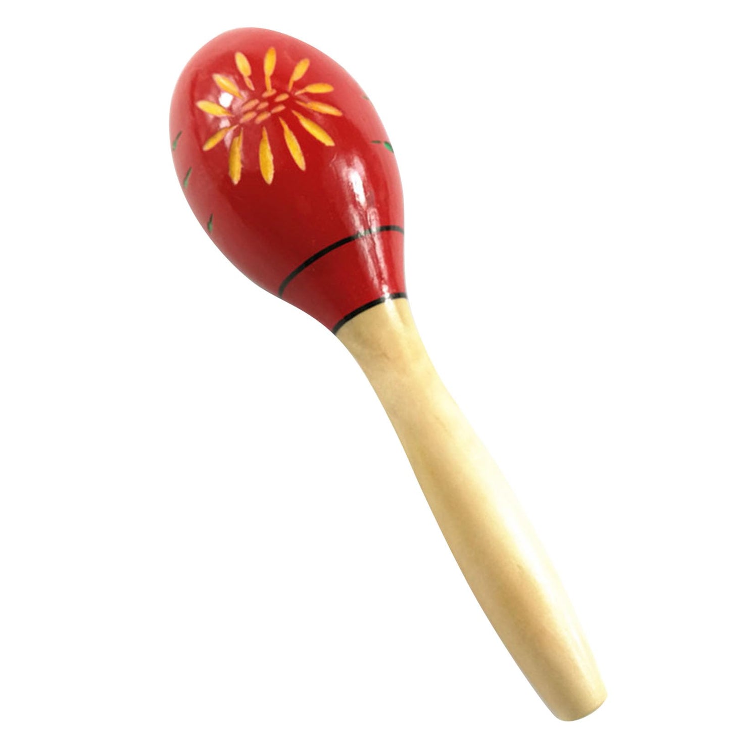 POENVFPO Maracas Musical Instruments, Easy To Use Educational Durable Maracas Wooden Shaker for Musical Fun (Long Red Carved Flowers) - Medaid International