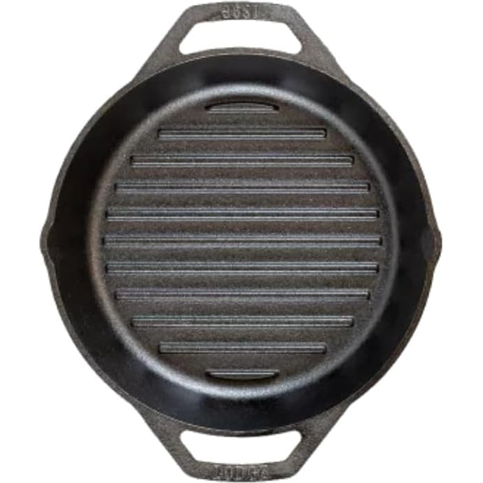 Lodge 10.25" Cast Iron Dual Handle Grill Pan, Black - Medaid International