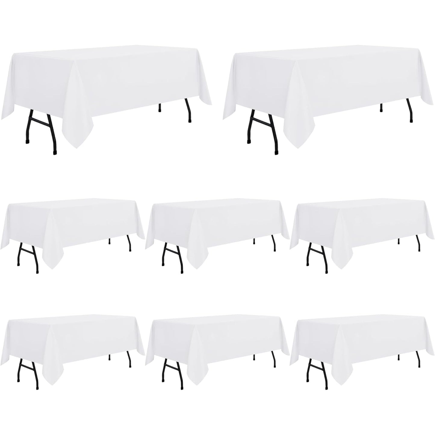sancua Rectangle Tablecloth - 60 x 84 Inch - Stain and Wrinkle Resistant Washable Polyester Table Cloth, Decorative Fabric Table Cover for Dining Table, Buffet Parties and Camping, Black - Medaid International