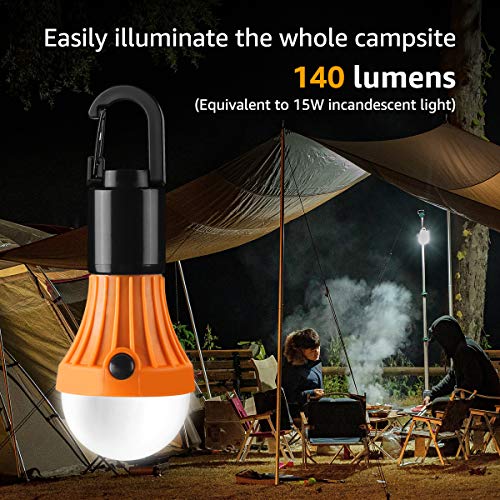 Libro - Battery-Powered Camping Lantern Set, Warm White and Daylight Modes, Hanging Lantern, Power Outage Lights, 4-Pack (AAA Batteries)