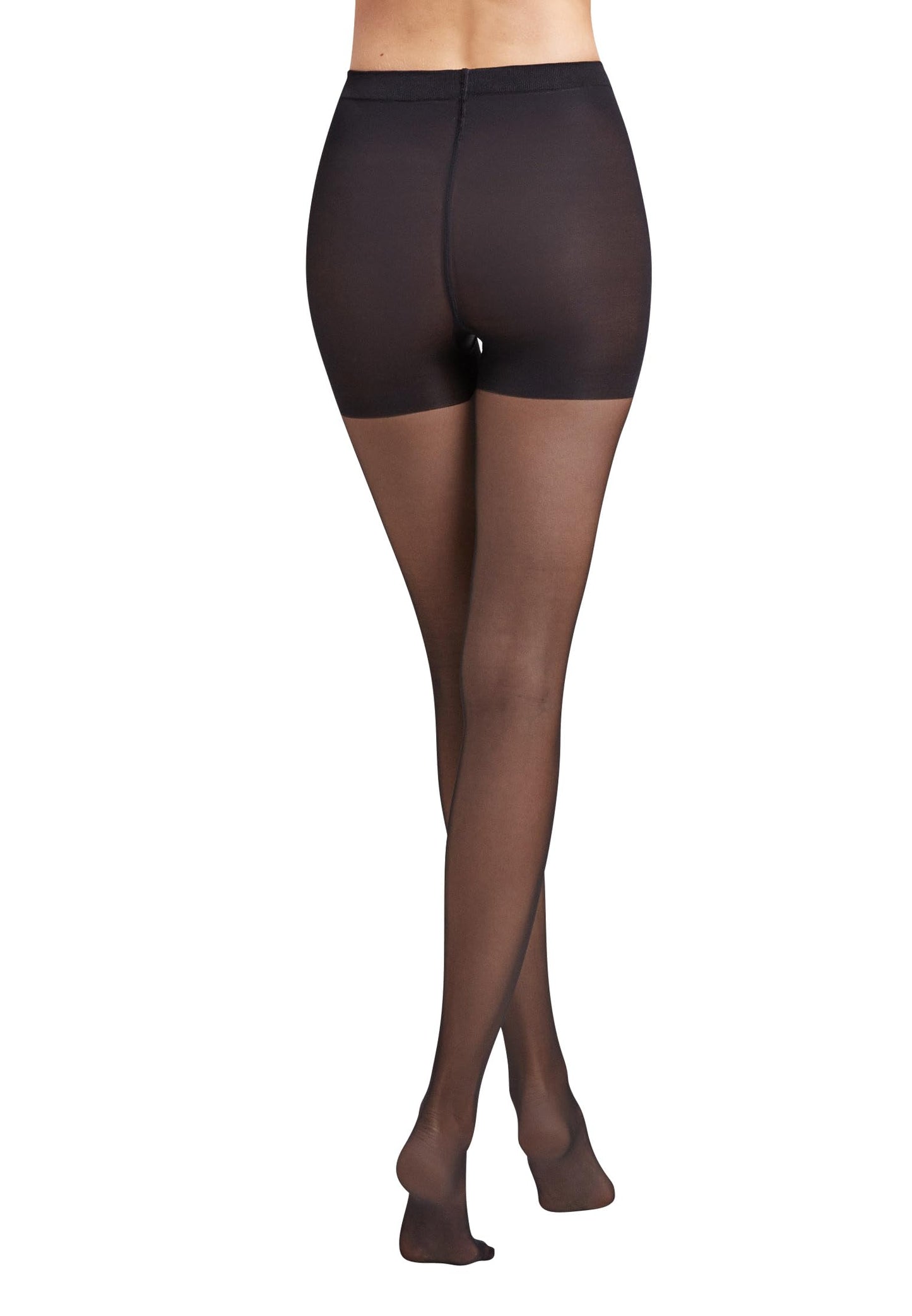 Wolford Individual 10 Tights For Women Sheer Shaping Pantyhose Reinforced Panty Shadow Toe Soft Waistband for All-Day Comfort Black Black Medium - Medaid International