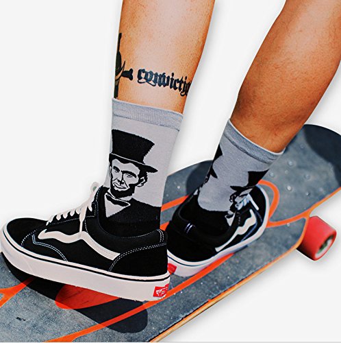 HSELL Mens Funny Presidents/Founding Father Pattern Dress Socks Novelty Design Cotton Socks Fun Gifts for History Lover - Medaid International