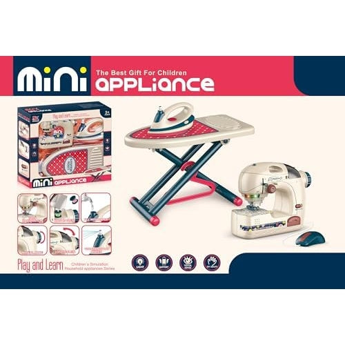 Iron and Sewing Machine (3 PCS) Toy Set for 3+ ages - Medaid