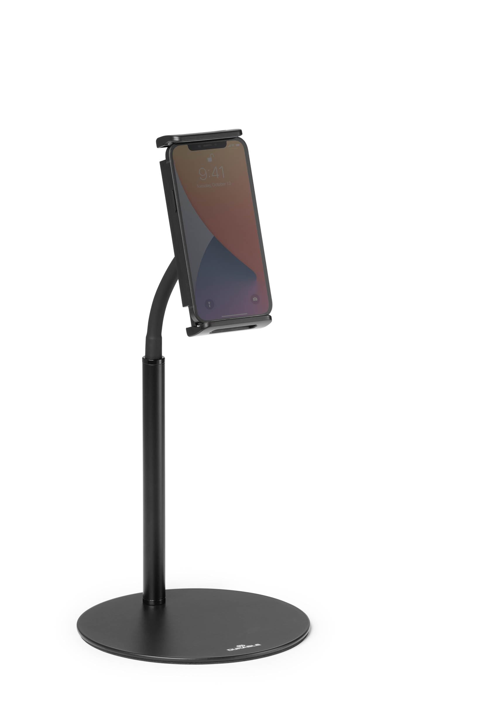 Durable Twist Tablet & Smartphone Floor Stand, Gooseneck 360 Degrees Swivel Mount & Adjustable Height - Black Tablet and Smartphone Holder - Compatible with iPhone, iPad, Android Devices, and More. - Medaid International