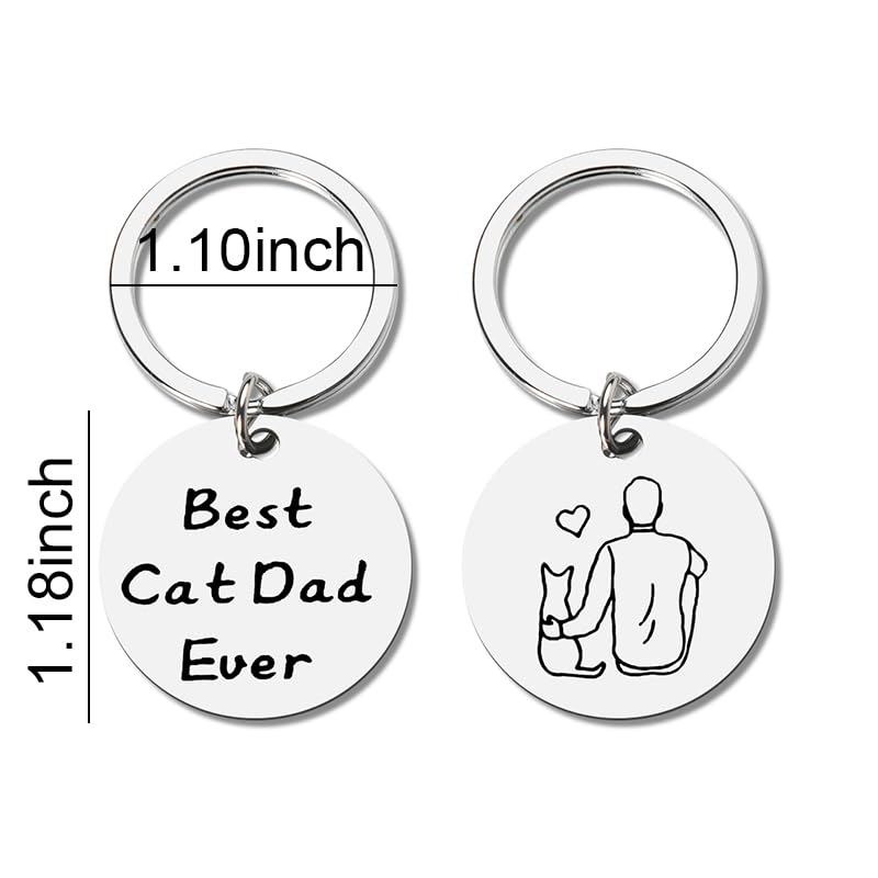 Cat Dad Christmas Gifts for Men Funny Keychain for Boyfriend Husband Birthday Gifts for Him Cat Daddy Gifts for Son Brother Fathers Day Gift for Cat Lovers Best Friend Friendship Gifts for Teen Boys - Medaid International