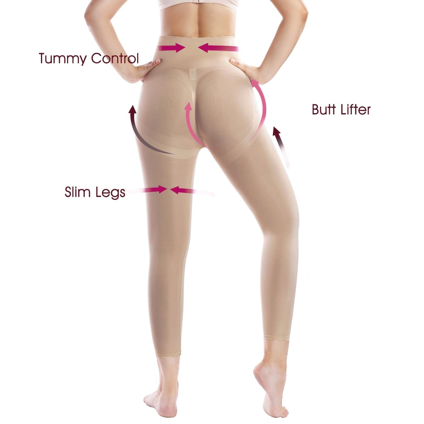 +MD Shapewear for Women Tummy Control Seamless High Waisted Light Compression Footless Tights Leggings Body Shaper for HIPS and Thighs (Medium,Sienna) - Medaid International