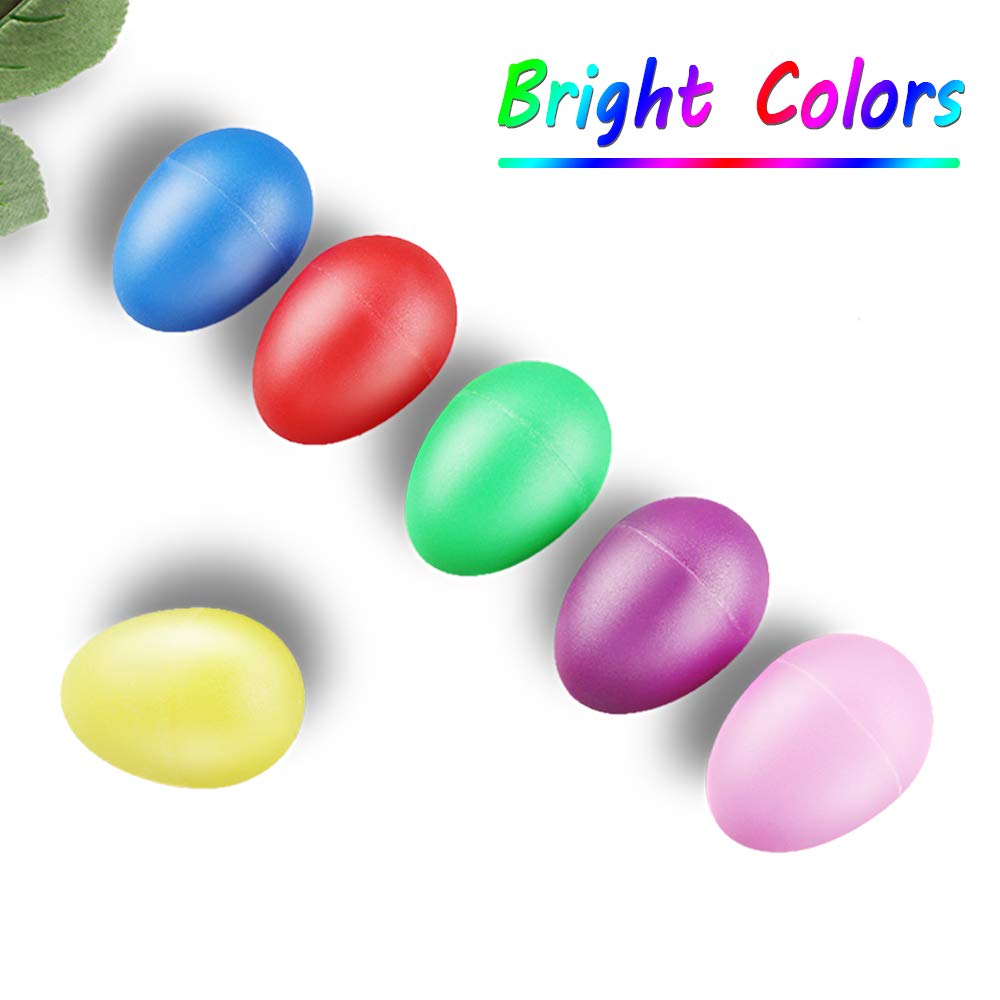 Chudian 24 Pezzi Uova Giocattolo Uova Maracas Uova Plastica Pasqua Uova Giocattolo per Bambini Uova Giocattoli Strumenti Musicali Favori Festa Forniture Musicali Giocattoli (6 Colori, 4 5,6 cm) - Medaid International