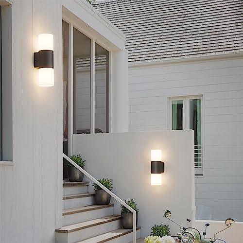 Klighten - IP54 Outdoor Wall Light, Up/Down Black Lantern for Garden & Patio