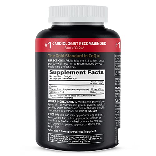 Qunol CoQ10 100mg Softgels, Ultra CoQ10 100mg, 3x Better Absorption, Antioxidant for Heart Health & Energy Production, Coenzyme Q10 Vitamins and Supplements, 4 Month Supply, 120 Count - Medaid International