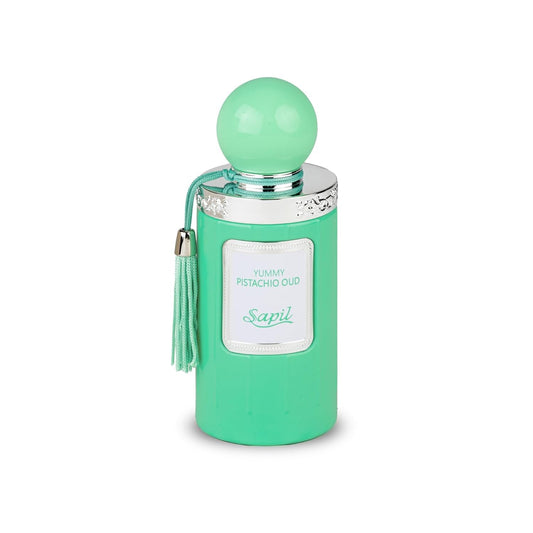 Sapil Yummy Pistachio Oud Unisex Eau De Parfum - Long-Lasting Arabic Perfume with Creamy Hazelnut, Vanilla & Woody Floral Notes - Sweet Dubai Gourmand Fragrance for Men & Women - 3.38 oz - Medaid International