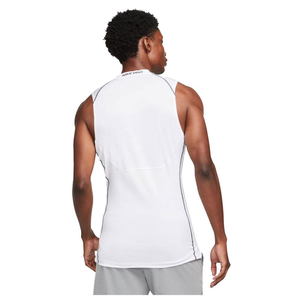 Nike Pro Dri-FIT Men's Tight Fit Sleeveless Tank Top (XX-Large, White) - Medaid International