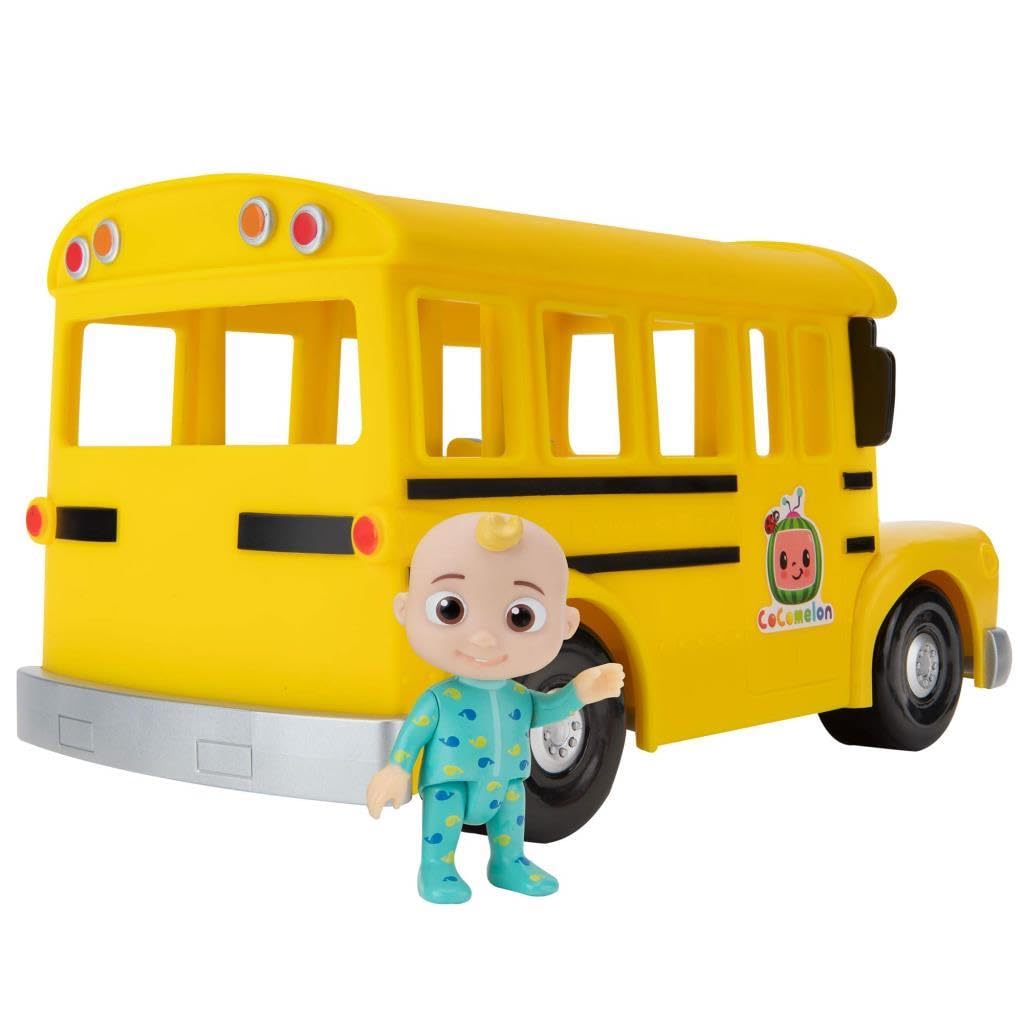 CoComelon Official Musical Yellow School Bus, Plays Clips from ‘Wheels on The Bus,’ Featuring Removable JJ Figure – Character Toys for Babies, Toddlers, and Kids - Medaid International
