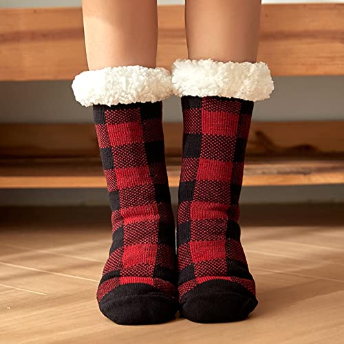 Christmas Checkered Socks Super Thick and Warm for Men and Women - Perfect Xmas Accessories Christmas Gifts for Friends and Family - Machine Washable - Medaid International
