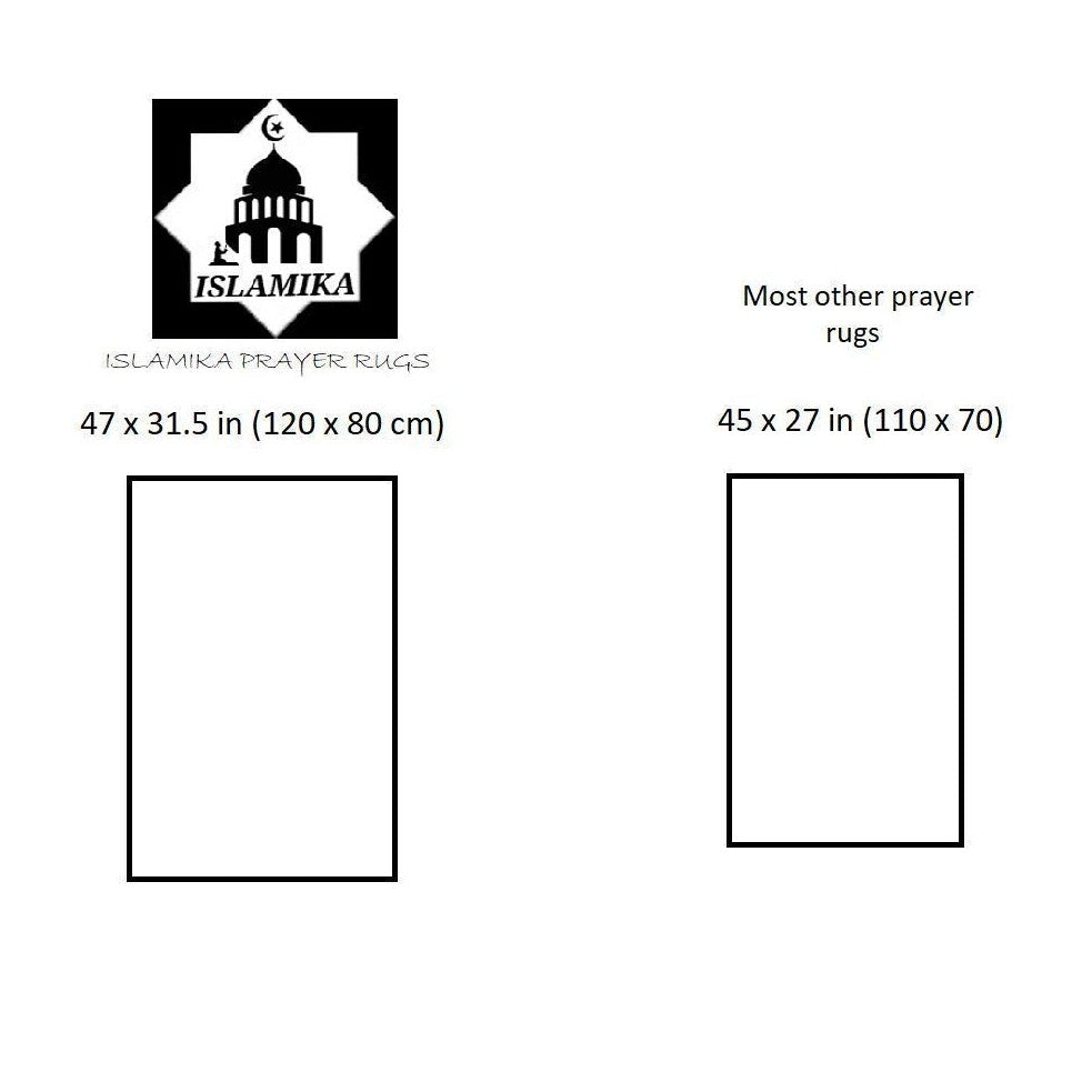 Islamika Prayer Rug Muslim Thick Islamic Rugs mat Carpet Beads Islam Gifts Gift Ramadan Men Women Kids Portable Prayer mats Turkish Style Green Color of Islam (C4) - Medaid International