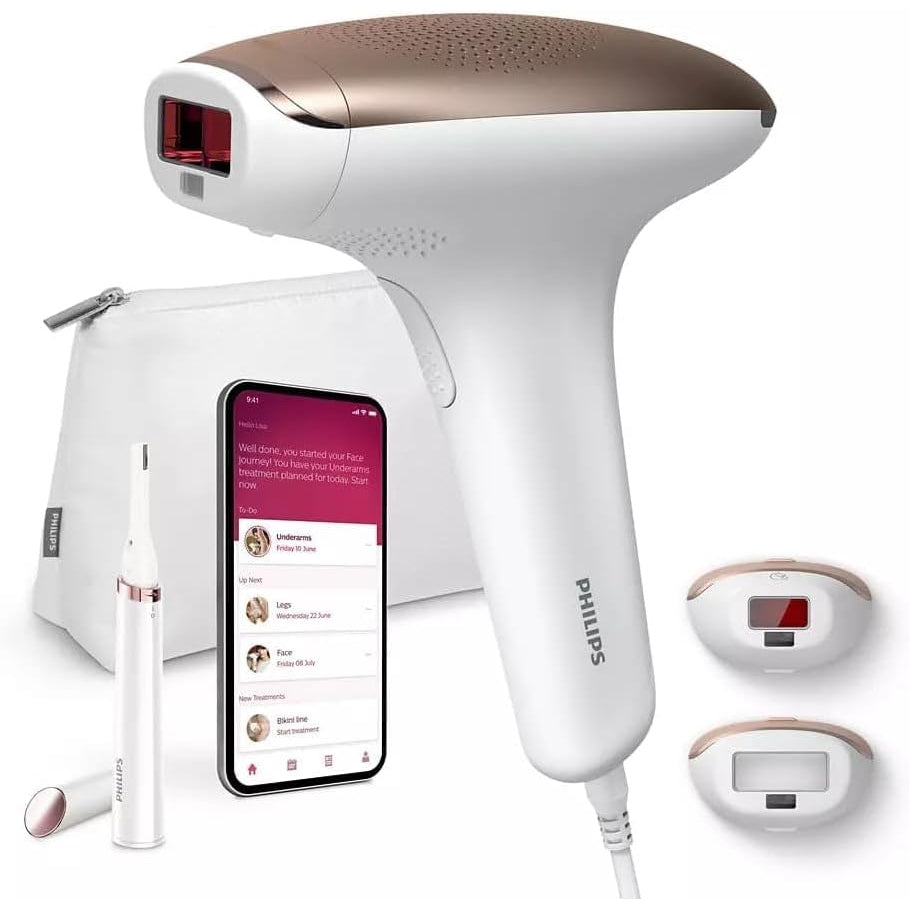 Philips Lumea IPL | Hair Removal | 7000 Series | Skintone Sensor | 2 Attachments | Body, Face | Compact Pen Trimmer | Corded Use | BRI921/60 | 3 months of hair-free smooth skin - Medaid